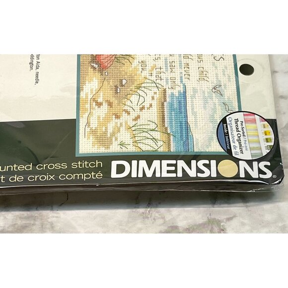 Dimensions He Spoke Footprints in the Sand Poem Cross Stitch Kit 5x7 Beach Faith - Picture 7 of 7